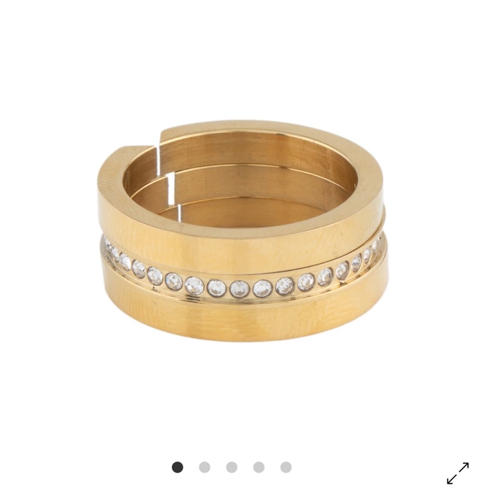 Elegant Gold Band with Crystal Accents